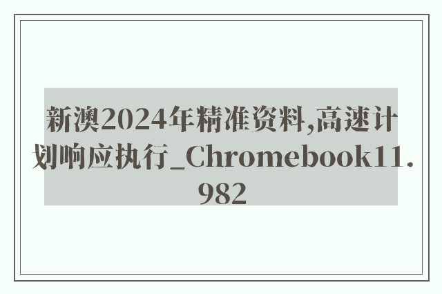 新澳2024年精准资料,高速计划响应执行_Chromebook11.982